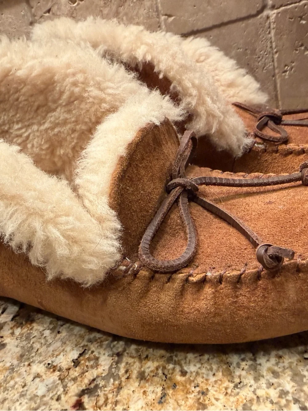 Size-6 Ugg high back fur slippers